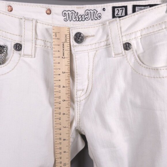 MISS ME SIGNATURE SKINNY White Jeans Embroidered JP7607S WT 01 Size 27 - Picture 9 of 14